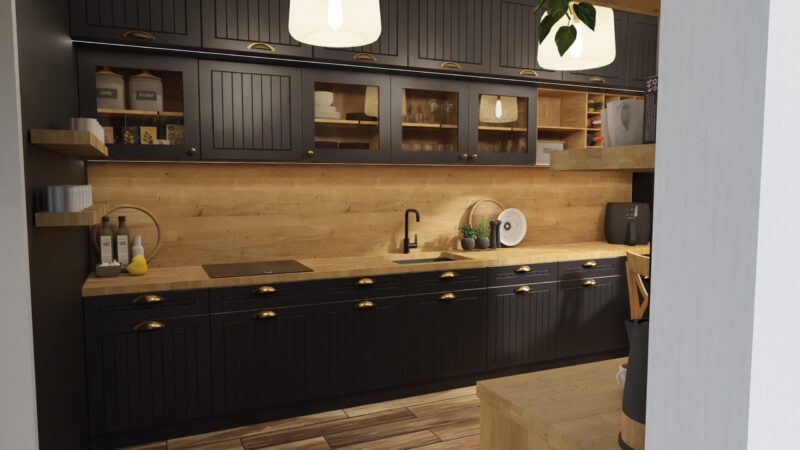 Kuchnia rustykalna czarna